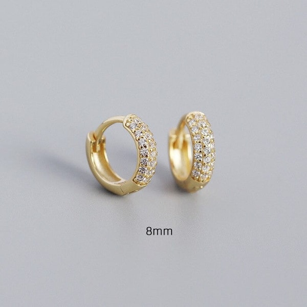 Anyco Earrings Luxury Zircon Punk Circle Hoop 3