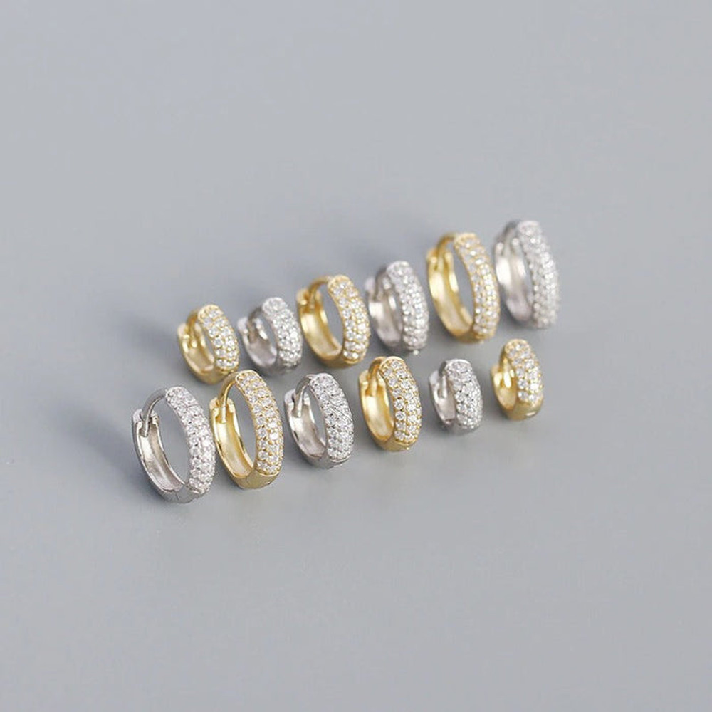 Anyco Earrings Luxury Zircon Punk Circle Hoop 6