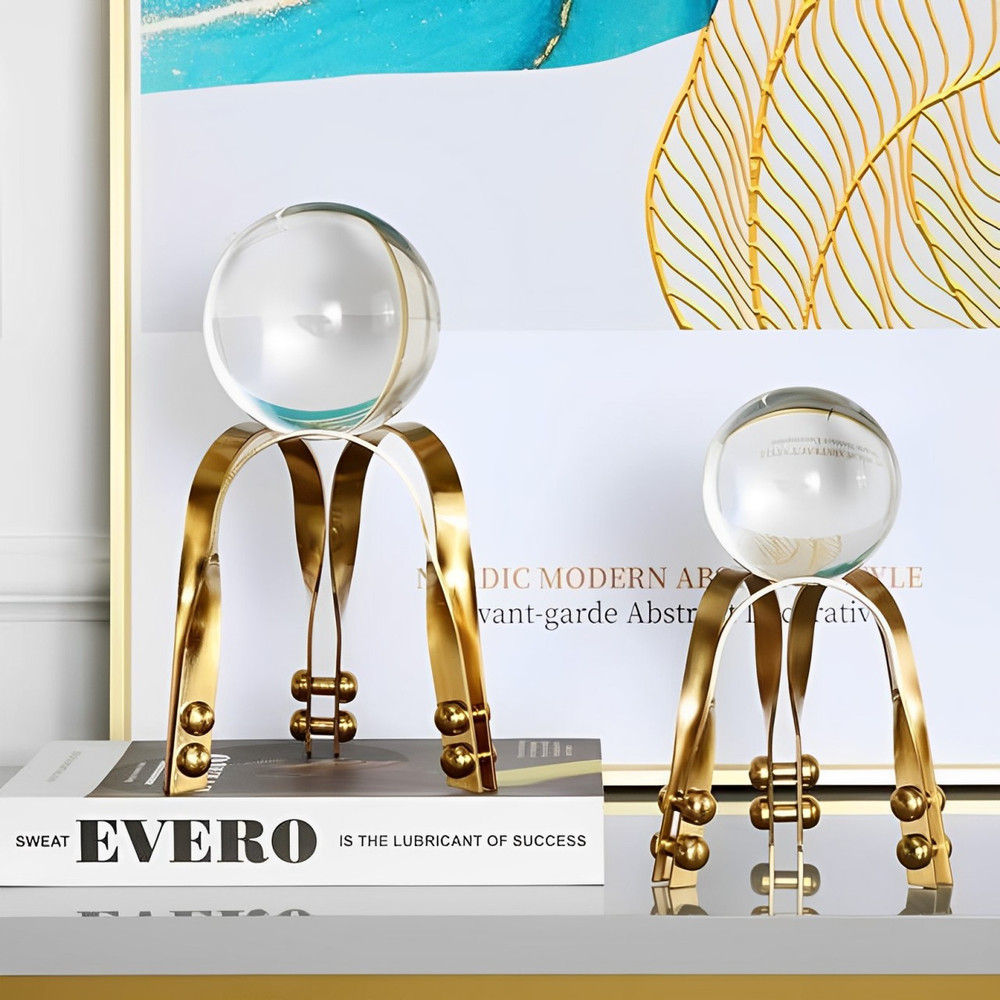 Anyhouz Luxury Crystal Ball Tabletop Home Decor Modern Display 0