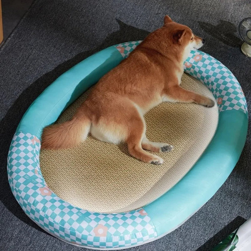 Anywags Pet Bed Blue Rattan Cooling Mat Kitten 3