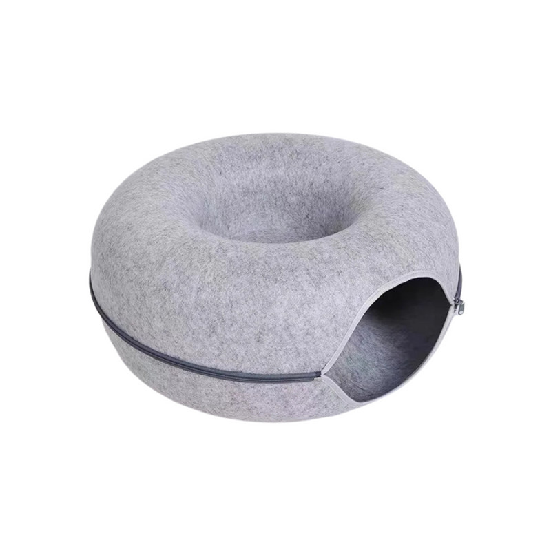 Anywags Pet Bed Grey Cat Tunnel Dual Use Indoor 0