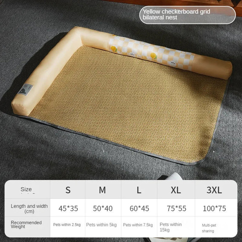 Anywags Pet Bed Yellow Bilateral Breathable Cooling Mat 3