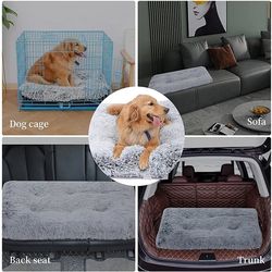 anywags pet bed off white removable calming soft