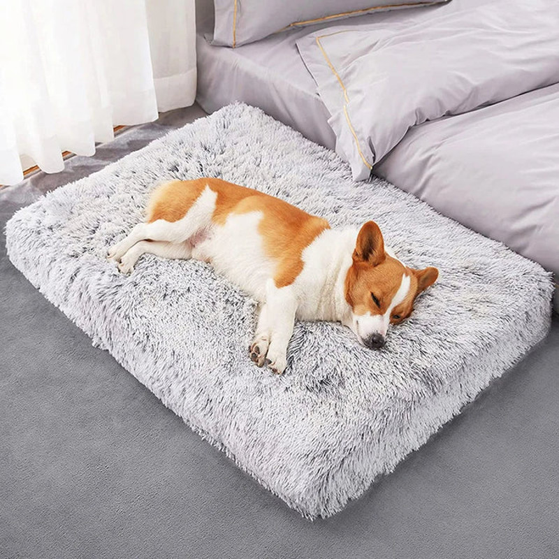 Anywags Pet Bed Dark Gray Removable Calming Soft 2