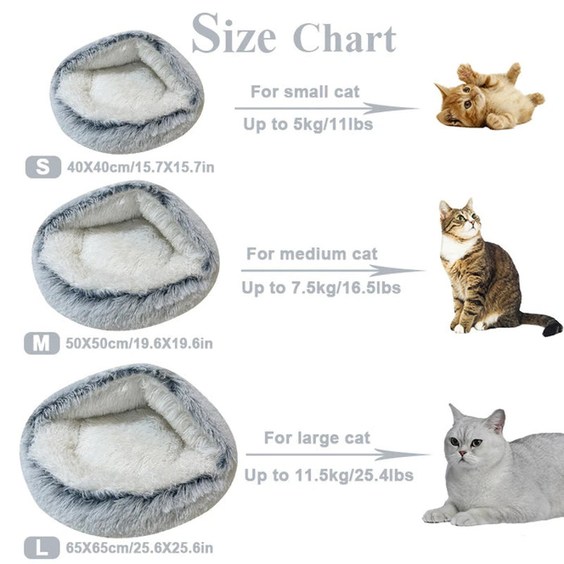 Anywags Pet Bed Brown 2in1 Warm Winter Long Plush 0