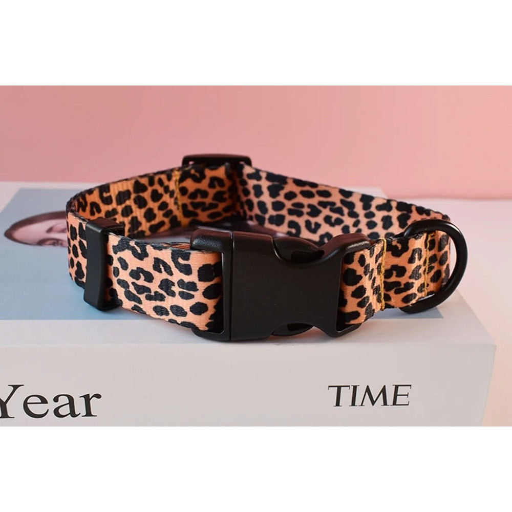 Anywags Pet Collar Brown Leopard Sytlish 1