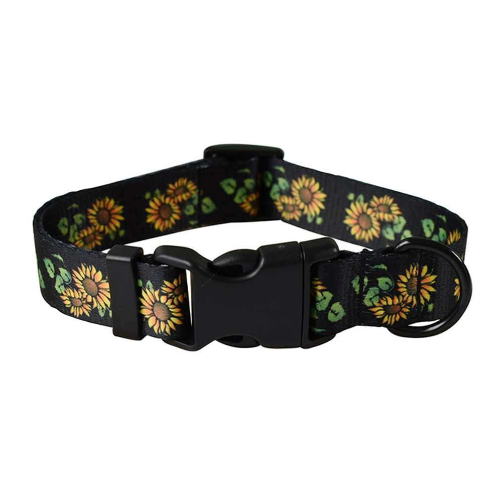 Anywags Pet Collar Leash Set Black Sunflower Sytlish Strap 2
