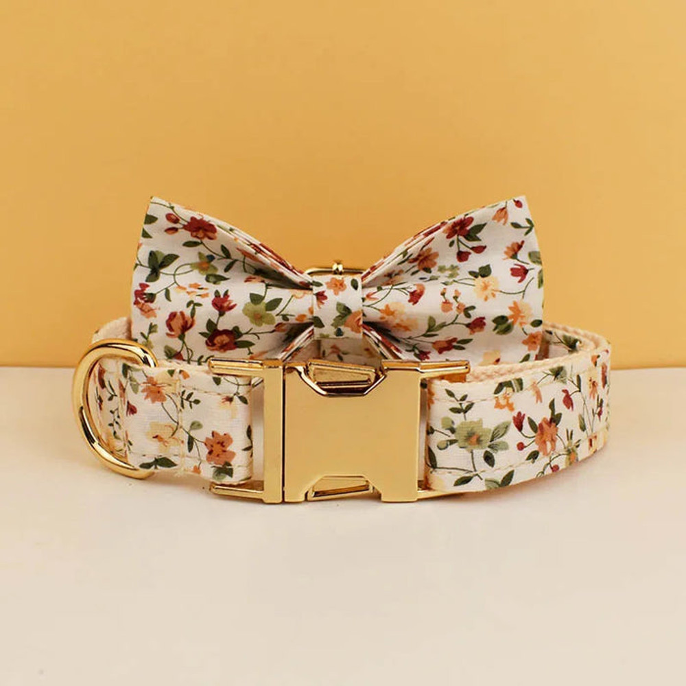 Anywags Pet Bow Collar White Floral Stylish Accessory 1
