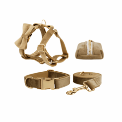 anywags pet collar leash set beige high quality custom