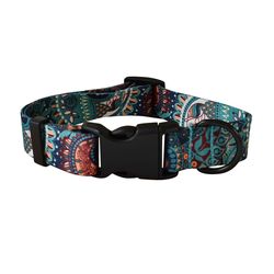 anywags pet collar green aztec design sytlish