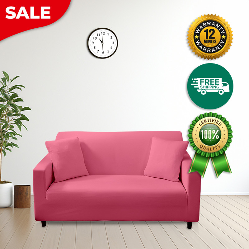 Anyhouz Sofa Cover Plain Rose Red Style And Protection For Living Room 1