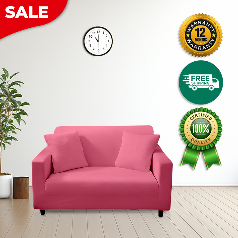 Anyhouz Sofa Cover Plain Rose Red Style And Protection For Living Room 2