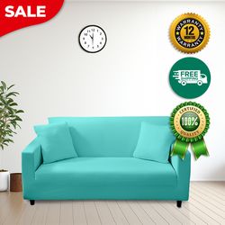 anyhouz sofa cover plain blue style and protection for living room