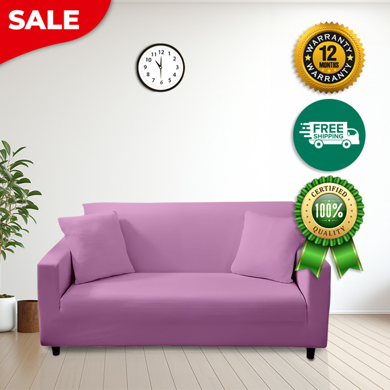 Anyhouz Sofa Cover Plain Light Purple Style And Protection For Living Room 0