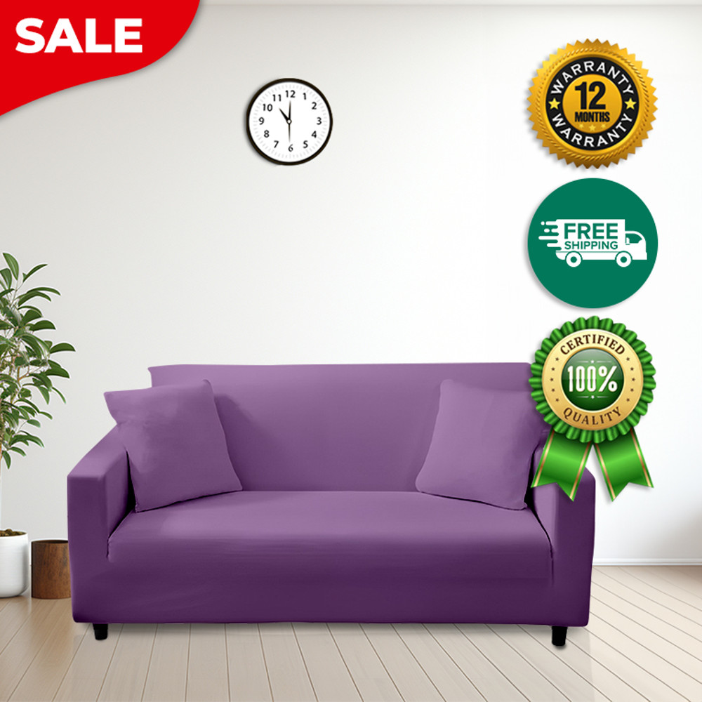 Anyhouz Sofa Cover Plain Purple Style And Protection For Living Room 0