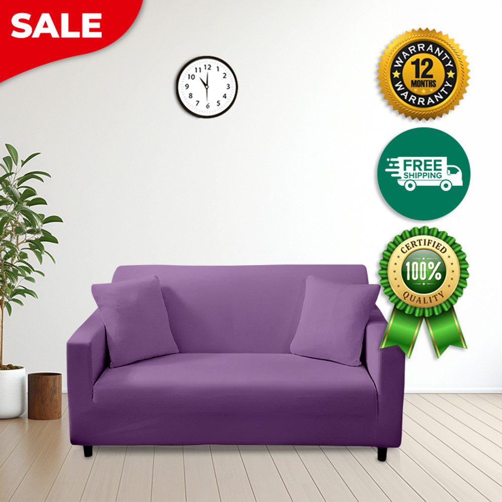 Anyhouz Sofa Cover Plain Purple Style And Protection For Living Room 1