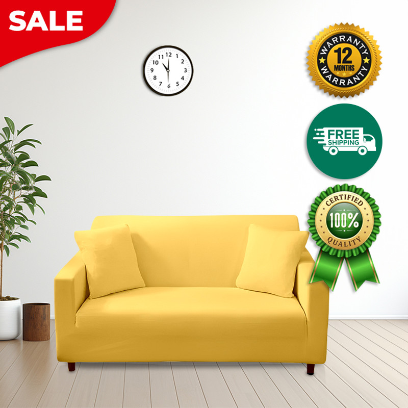 Anyhouz Sofa Cover Plain Yellow Style And Protection For Living Room 1