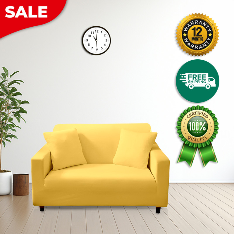 Anyhouz Sofa Cover Plain Yellow Style And Protection For Living Room 2