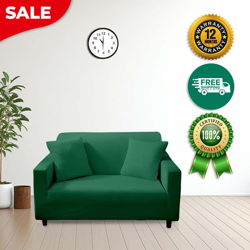 Anyhouz Sofa Cover Plain Green Style And Protection For Living Room 2