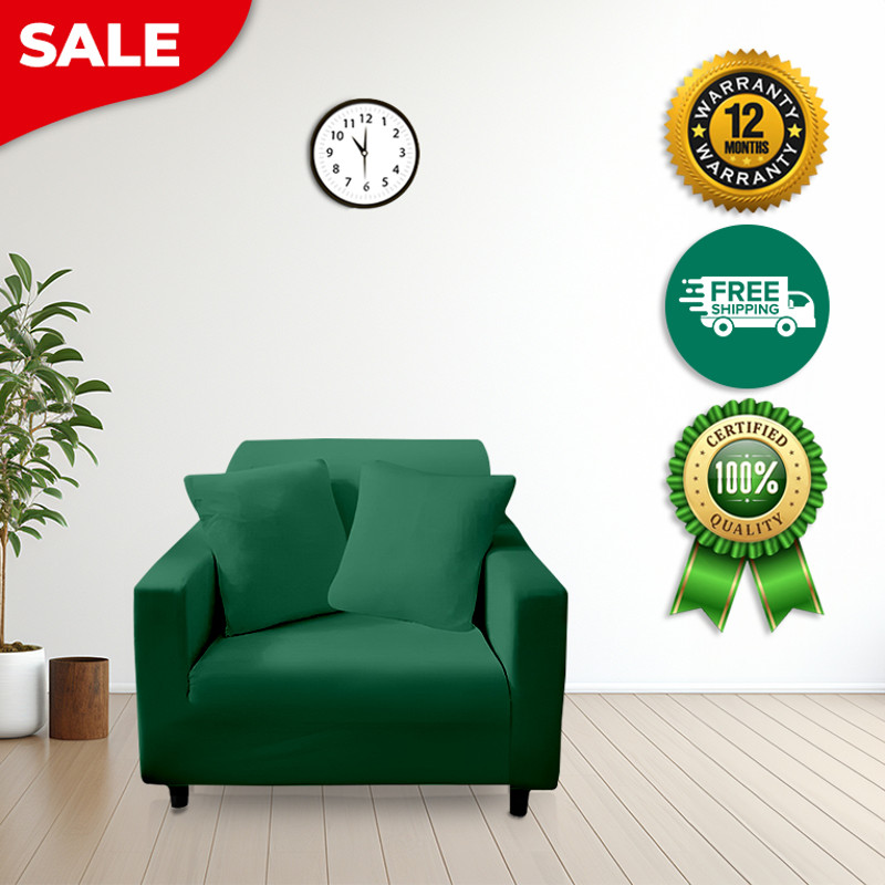 Anyhouz Sofa Cover Plain Green Style And Protection For Living Room 3
