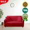 Anyhouz Sofa Cover Plain Red Chair Elastic Stretchable Slipcover For Living Room 2