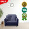 Anyhouz Sofa Cover Plain Navy Blue Chair Elastic Stretchable Slipcover 3