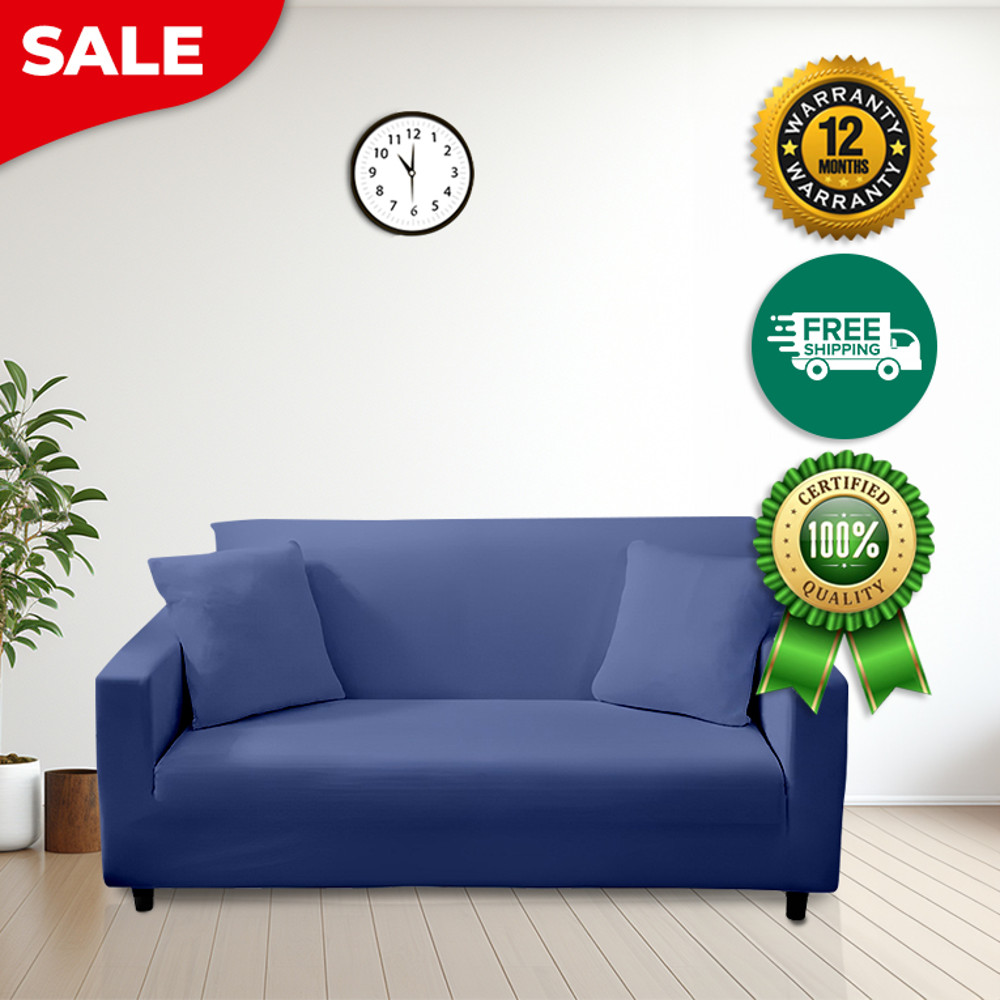 Anyhouz Sofa Cover Plain Royal Blue Style And Protection For Living Room 0