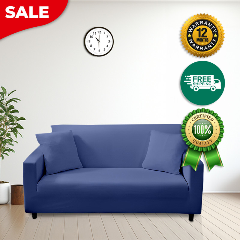 Anyhouz Sofa Cover Plain Royal Blue Style And Protection For Living Room 0