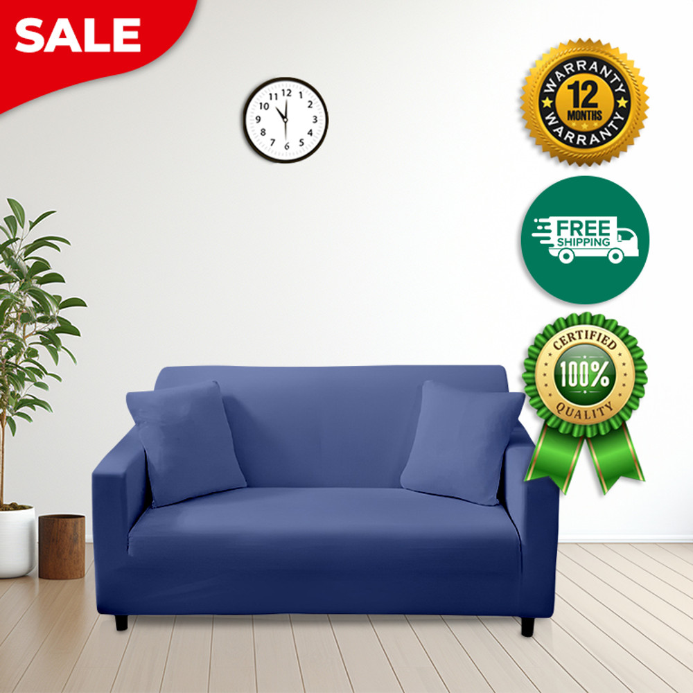 Anyhouz Sofa Cover Plain Royal Blue Style And Protection For Living Room 1