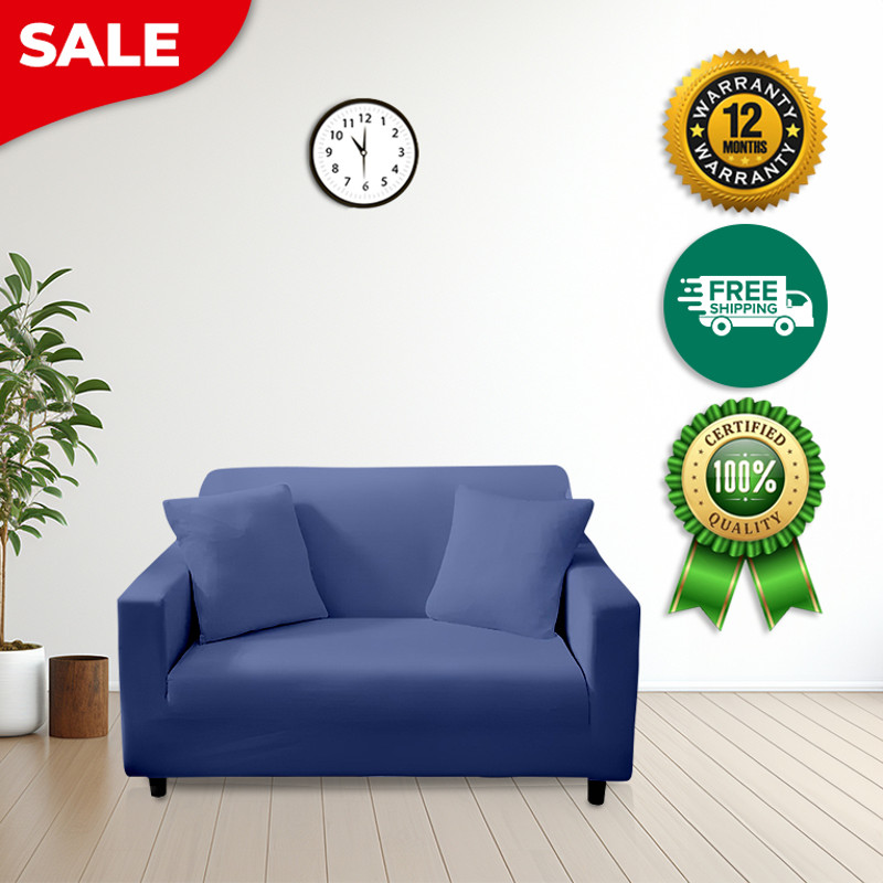 Anyhouz Sofa Cover Plain Royal Blue Style And Protection For Living Room 2