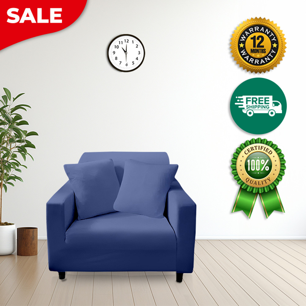 Anyhouz Sofa Cover Plain Royal Blue Style And Protection For Living Room 3