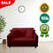 Anyhouz Sofa Cover Plain Wine Red Style And Protection For Living Room 2