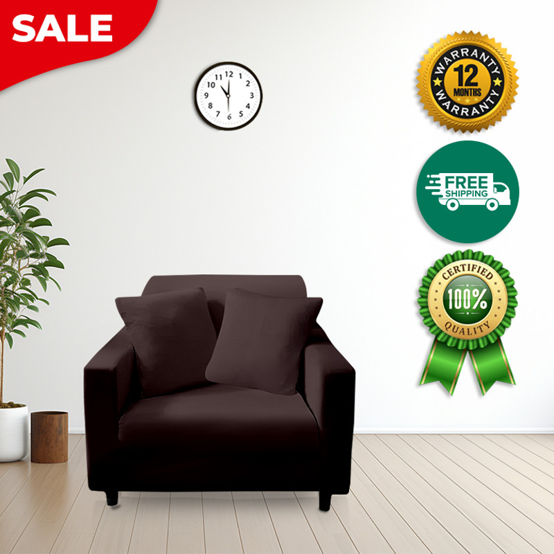 Anyhouz Sofa Cover Plain Coffee Style And Protection For Living Room 3