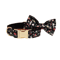 Anywags Pet Bow Collar Black Floral Stylish Accessory 0