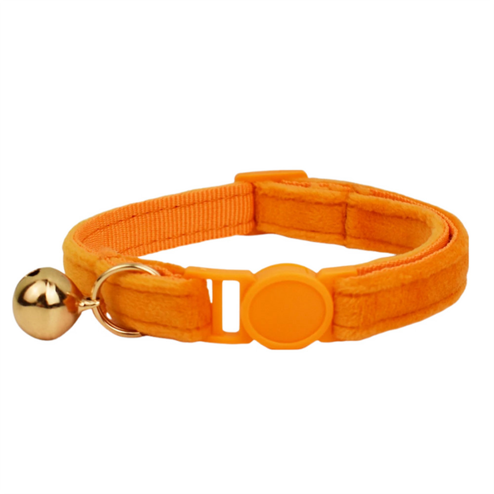 AnyWags Cat Collar Orange Large With Safety Buckle Bell 0