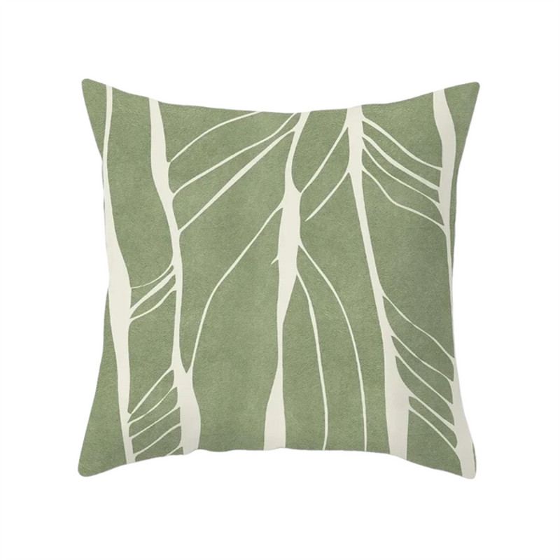 Anyhouz Pillowcase Sage Green Veins Cotton Polyester Cushion Cover 0