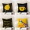 Anyhouz Pillowcase Black Striped With Yellow Leaf Cushion Cover 2