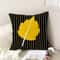 Anyhouz Pillowcase Black Striped With Yellow Leaf Cushion Cover 1