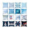 Anyhouz Pillowcase Blue Snowflake Christmas Cushion Cover 1