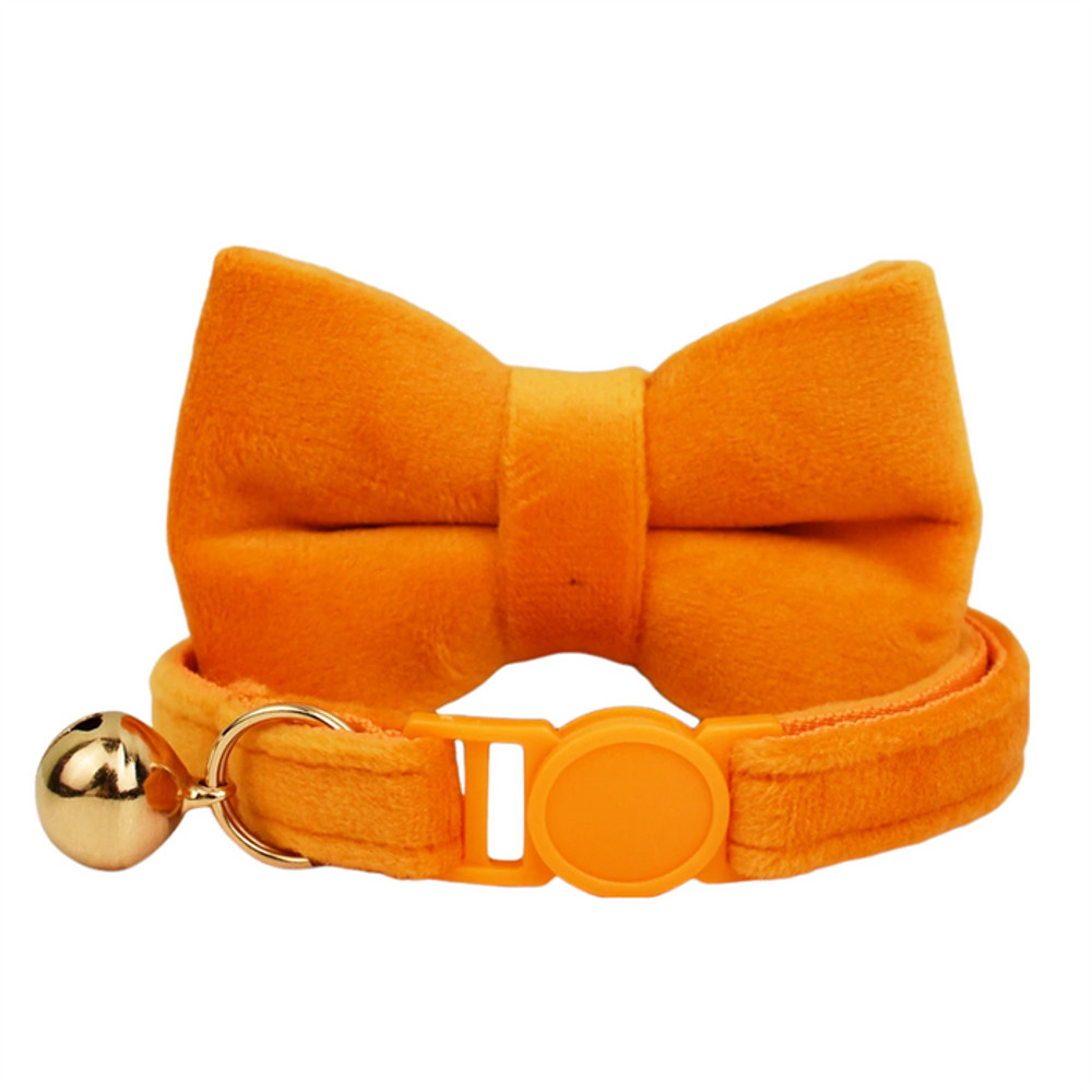 AnyWags Cat Collar Orange Bow Small With Safety Buckle 0