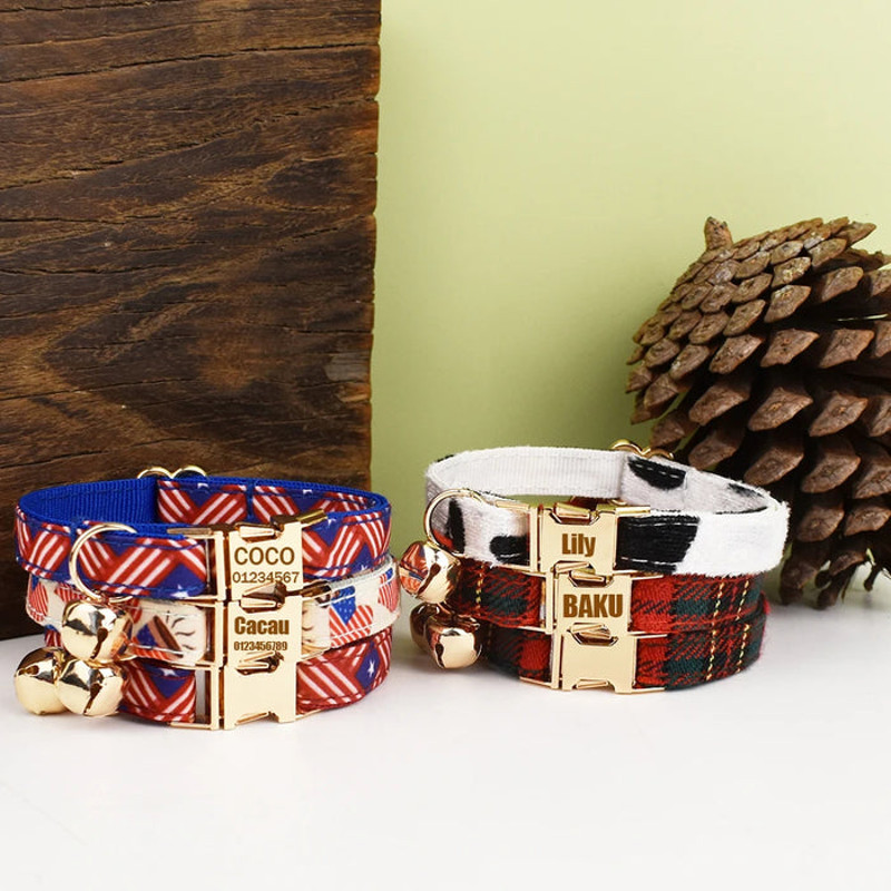 AnyWags Cat Collar Spotted Large With Safety Buckle Bell 2