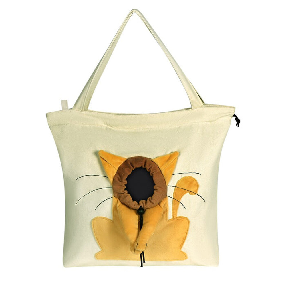 AnyWags Cat Handbag Beige Soft Collar Pets Carrier Luggage 1