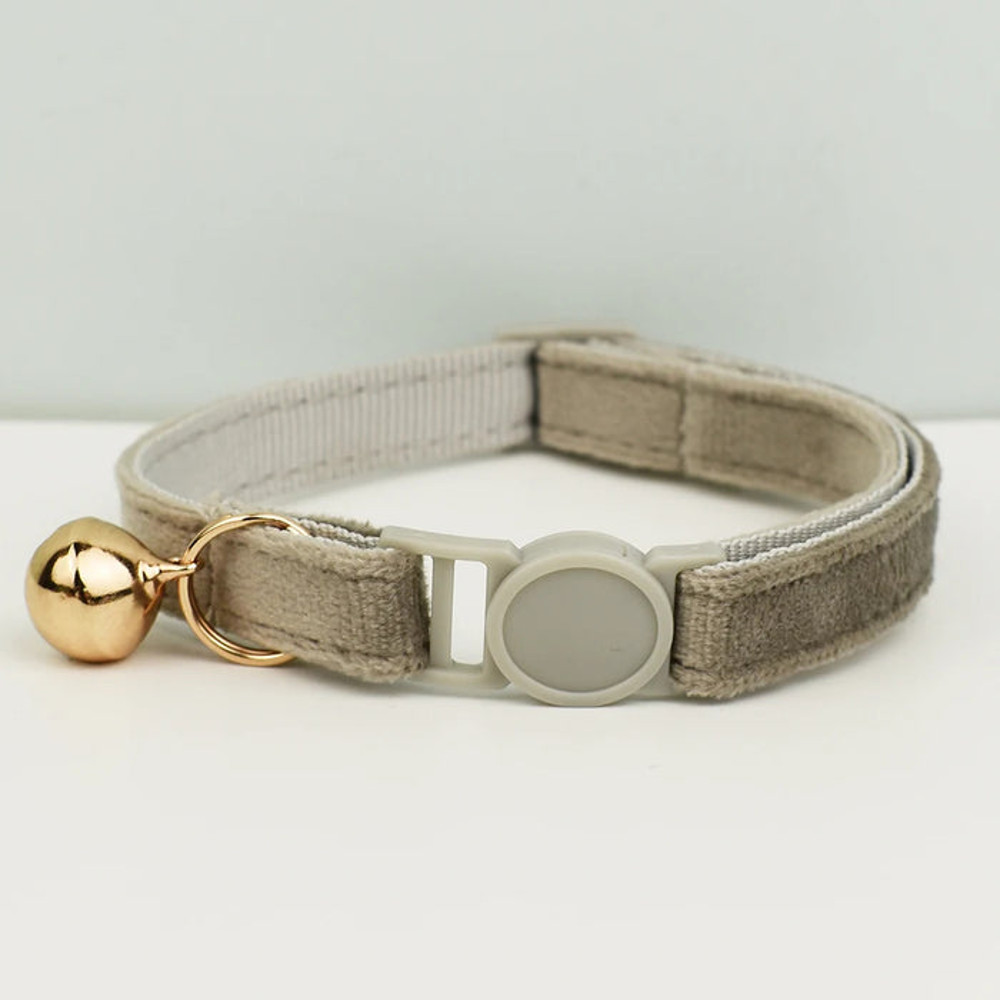 AnyWags Cat Collar Brown Small With Safety Buckle Bell 1