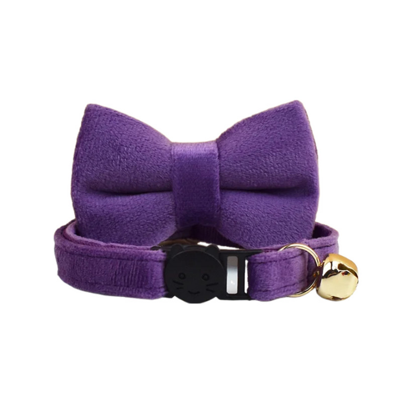 AnyWags Cat Collar Violet Large With Safety Buckle Bell 0