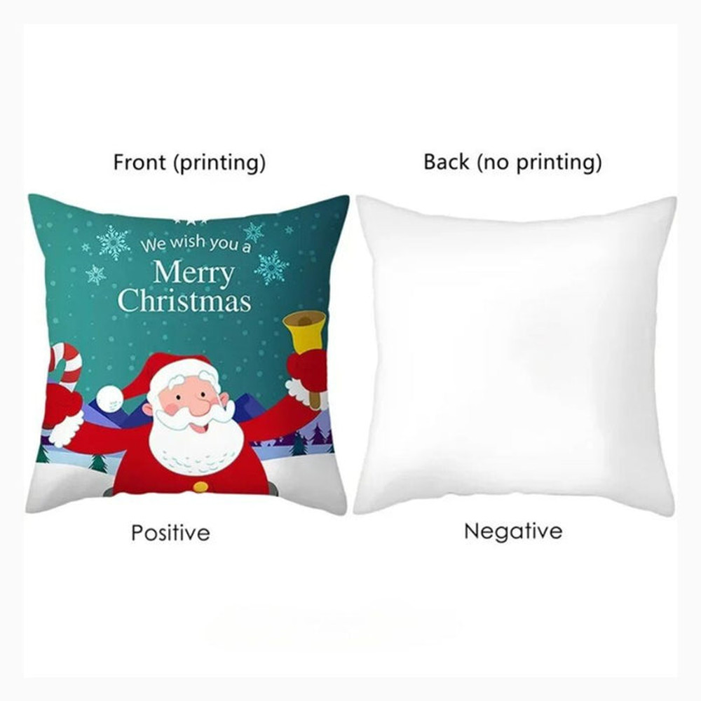 Anyhouz Pillowcase Black Festive Christmas Side Print Cover 2