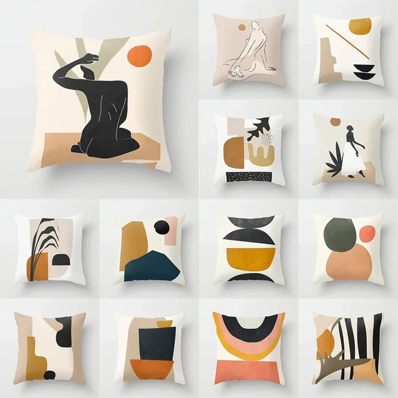 Anyhouz Pillowcase White Abstract Woman Cotton 2