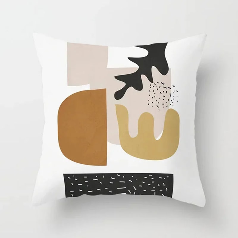Anyhouz Pillowcase White Abstract Organic Form Cotton 1