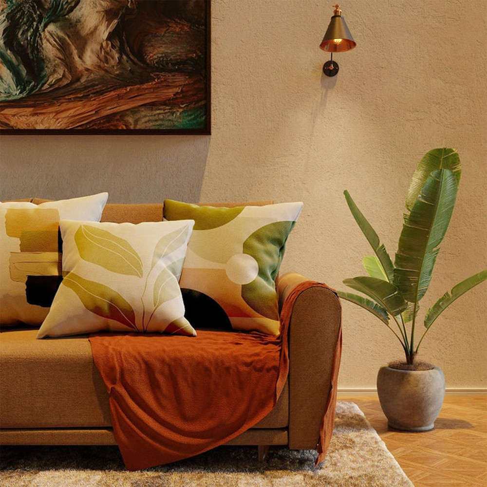 Anyhouz Pillowcase Sage Green Cactus Cotton 1