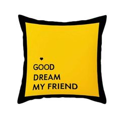 anyhouz pillowcase yellow quoted cotton polyester cushion cover