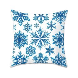 anyhouz pillowcase blue snowflake christmas winter